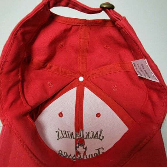 Jack Daniels Baseball Hat Tennessee Fire Stitched Red Adjustable Strap Unisex - Picture 11 of 12